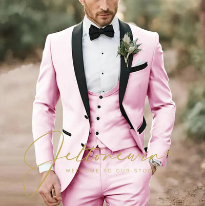 Elegant Light Green Formal Wedding Men Suit Groom Tuxedo Prom Slim Fit Blazer Hombre High Quality Custom 3 Piece Costume Homme