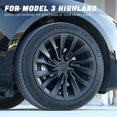 4PCS HubCap Car for Tesla Model 3 Highland 2024 Performance 18 Inch Wheel Cap Replacement Automobile Full Rim Cover  Accessories