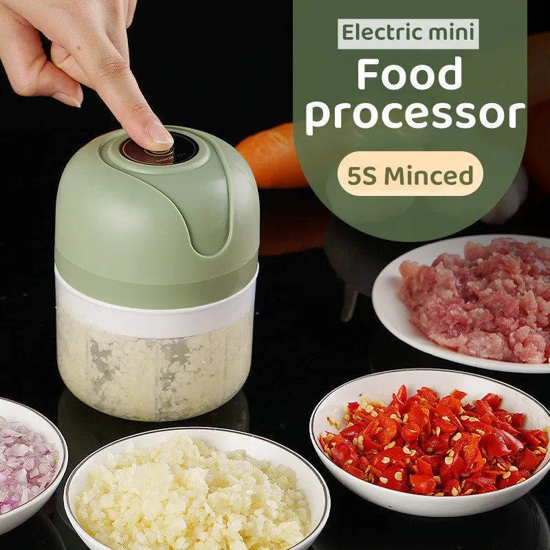 Electric Kitchen Chopper Garlic Masher Meat Grinder Mini Food Garlic Vegetable Chopper Crusher Rechargeable Food Processor