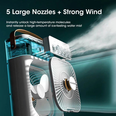 Mist Fan 3 In 1 Air Humidifie Portable Fan Air Conditioners USB Electric Fan LED Night Light Water For Home