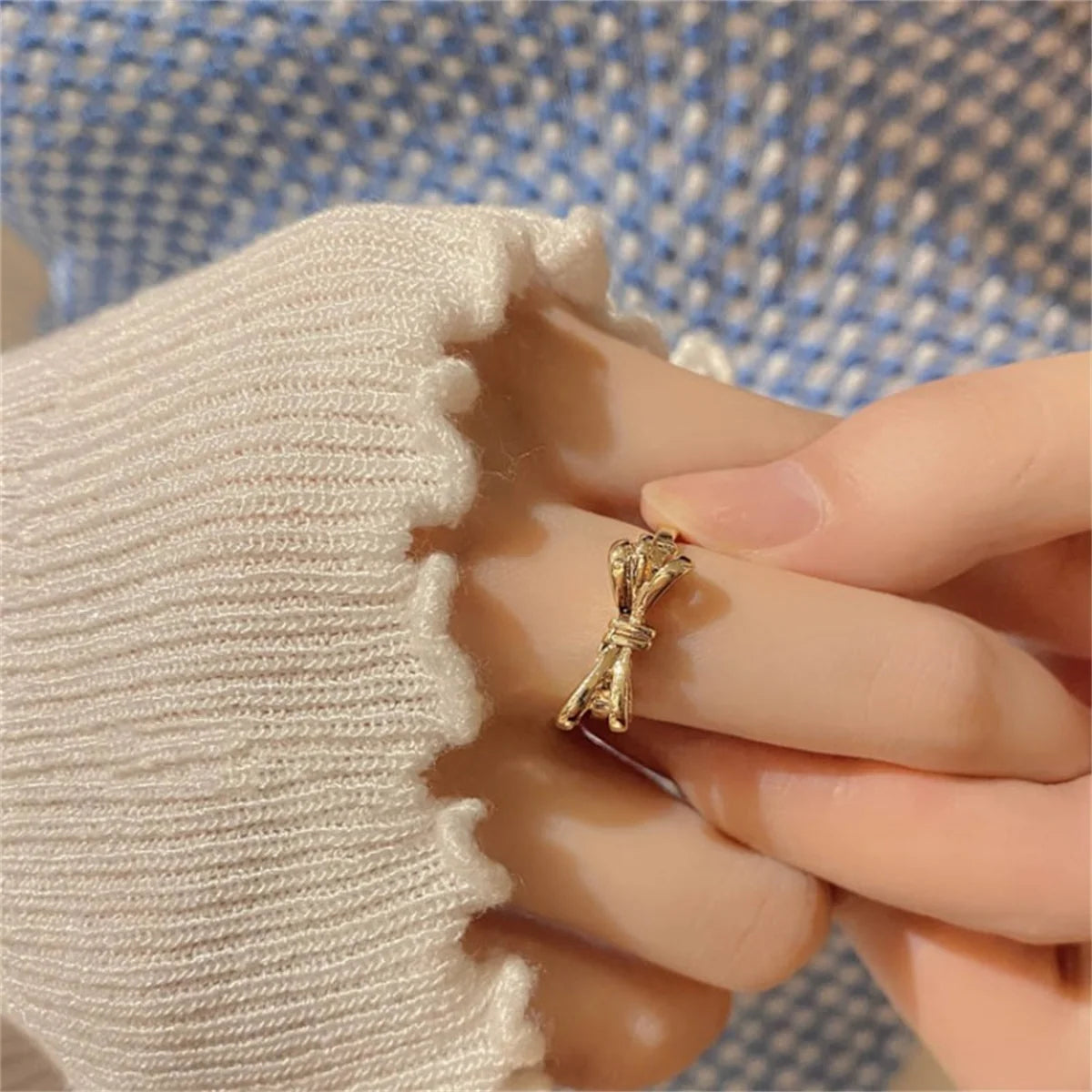 Chic Bowknot Shaped Finger Rings For Women Girls Fashion Sparkling Zircon Bow Wedding Bands Minimalist Party Luxury Jewelry Gift