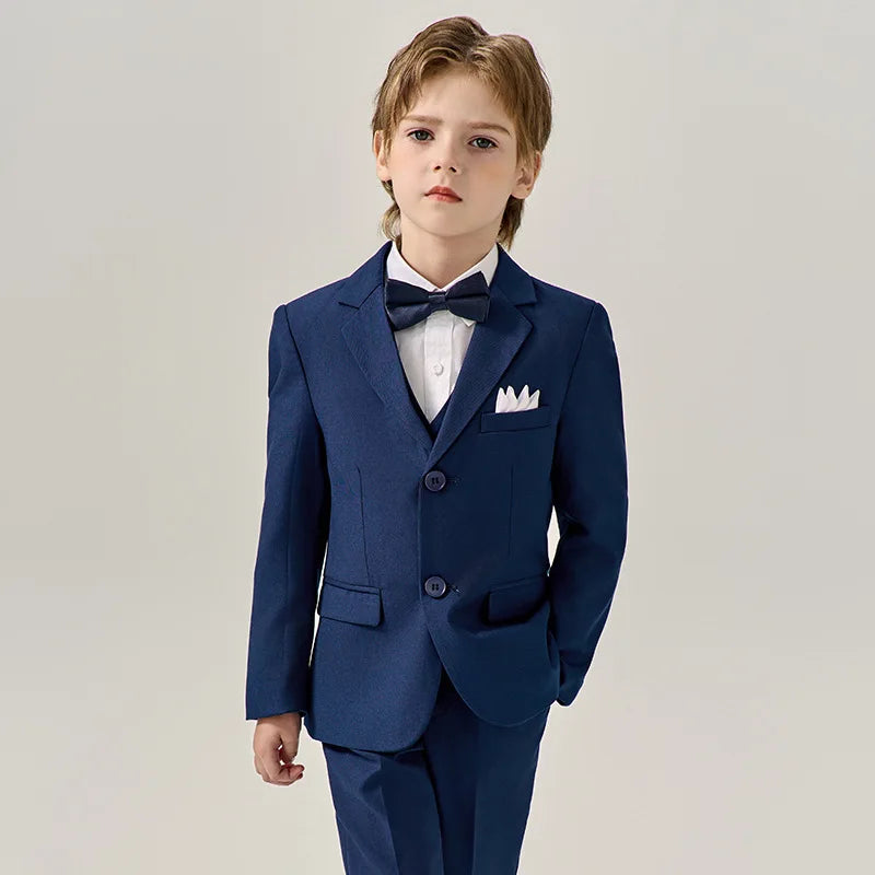 Prince Kids Green Jakcet Vest Pants Bowtie Piano Party Dress Boys Wedding Ceremony Photograph Suit Children Performance Costume