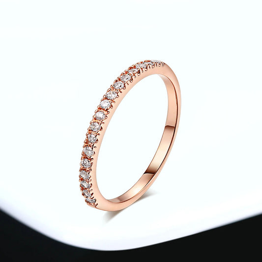 Dainty Wedding Ring For Women Man Concise Classical Multicolor Mini Zircon Rose Gold Color Fashion Jewelry R132 R133 ZHOUYANG