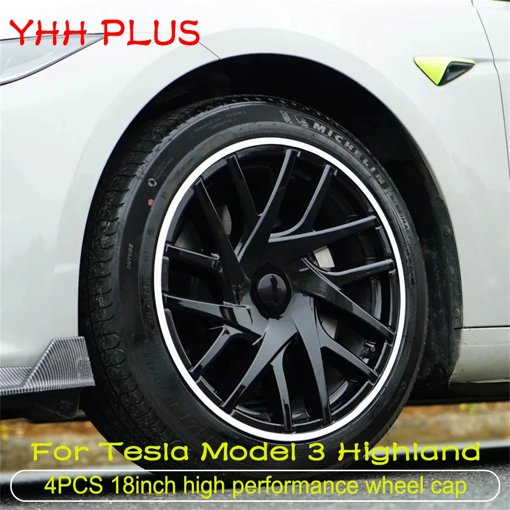 18 Inch Performance Wheel Cap 4PCS HubCap New Model 3 Highland 2024 For Tesla Replacement Automobile Full Rim Cover Accessories