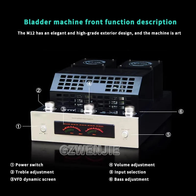 150W Hifi Tube Amplifier High Power Fever Power Amplifier Pre-stage Auido Speaker Amplifier Home Theater Bluetooth 5.0 With USB