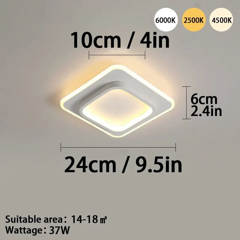 1 PC Modern LED Ceiling Light Tri-Color Dimming AC220V Surface Mount Suitable for Bedroom Hallway Living Room Pendant Light