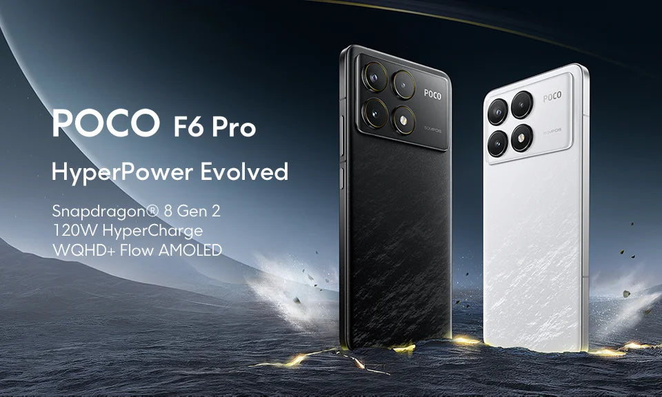 POCO F6 Pro 5G Global Version Smartphone Snapdragon® 8 Gen 2 120W HyperCharge WQHD+120Hz Flow AMOLED Display NFC