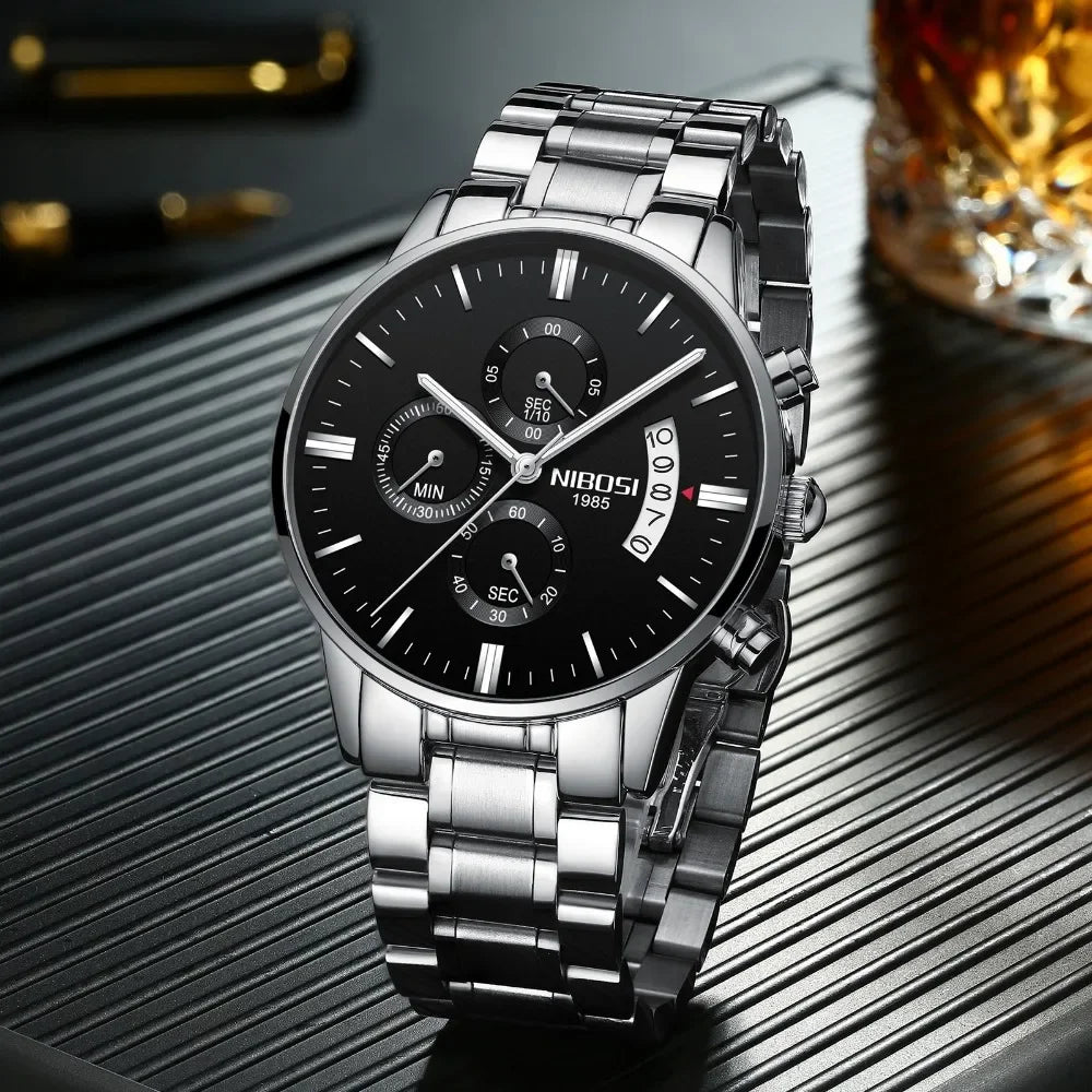 NIBOSI Relogio Masculino Men Watches Luxury Famous Top Brand Men's Fashion Casual Dress Watch Military Quartz Wristwatches Saat