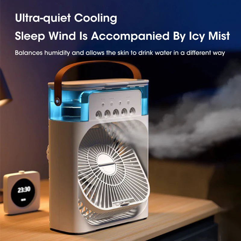 Mist Fan 3 In 1 Air Humidifie Portable Fan Air Conditioners USB Electric Fan LED Night Light Water For Home