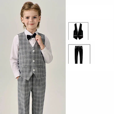 Prince Kids Green Jakcet Vest Pants Bowtie Piano Party Dress Boys Wedding Ceremony Photograph Suit Children Performance Costume