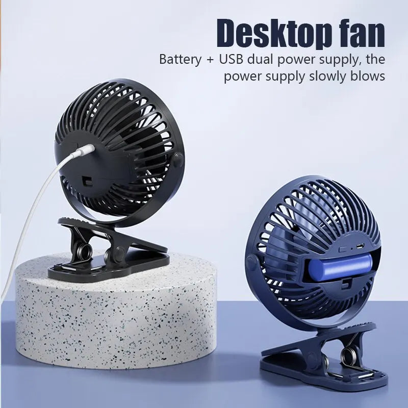 Usb Mini Fan Mini Student Class Dormitory Quiet Office Desktop Clip Charging Fan Ultra Long Range Silent Clip Fan Rechargeable