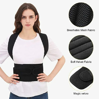 Adjustable Back Posture Corrector With Breathable Shoulder And Waist Support Straps For Boys And Girls To Relieve Back Pain