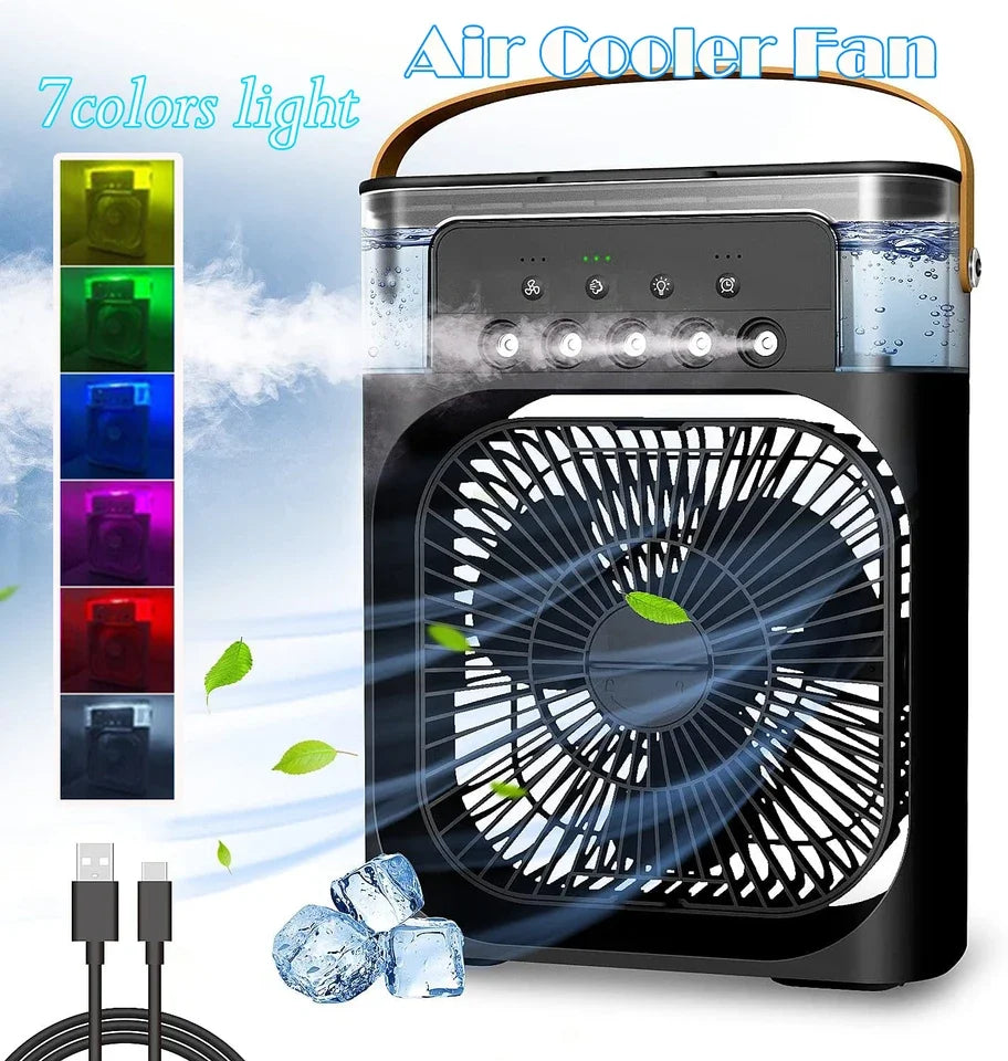 Mist Fan 3 In 1 Air Humidifie Portable Fan Air Conditioners USB Electric Fan LED Night Light Water For Home