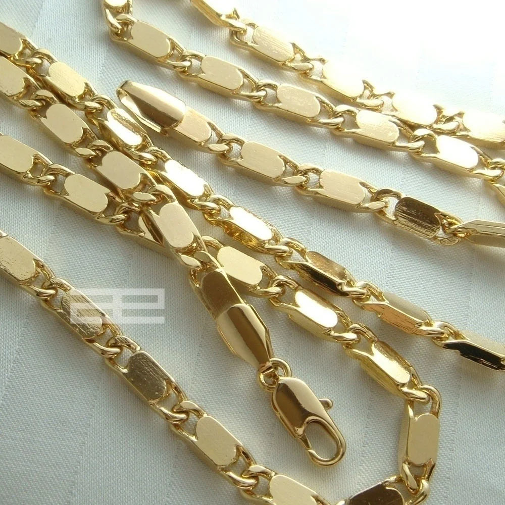 Gold Plated  New Style Cuban 50-70cm Length Chain Necklace N45