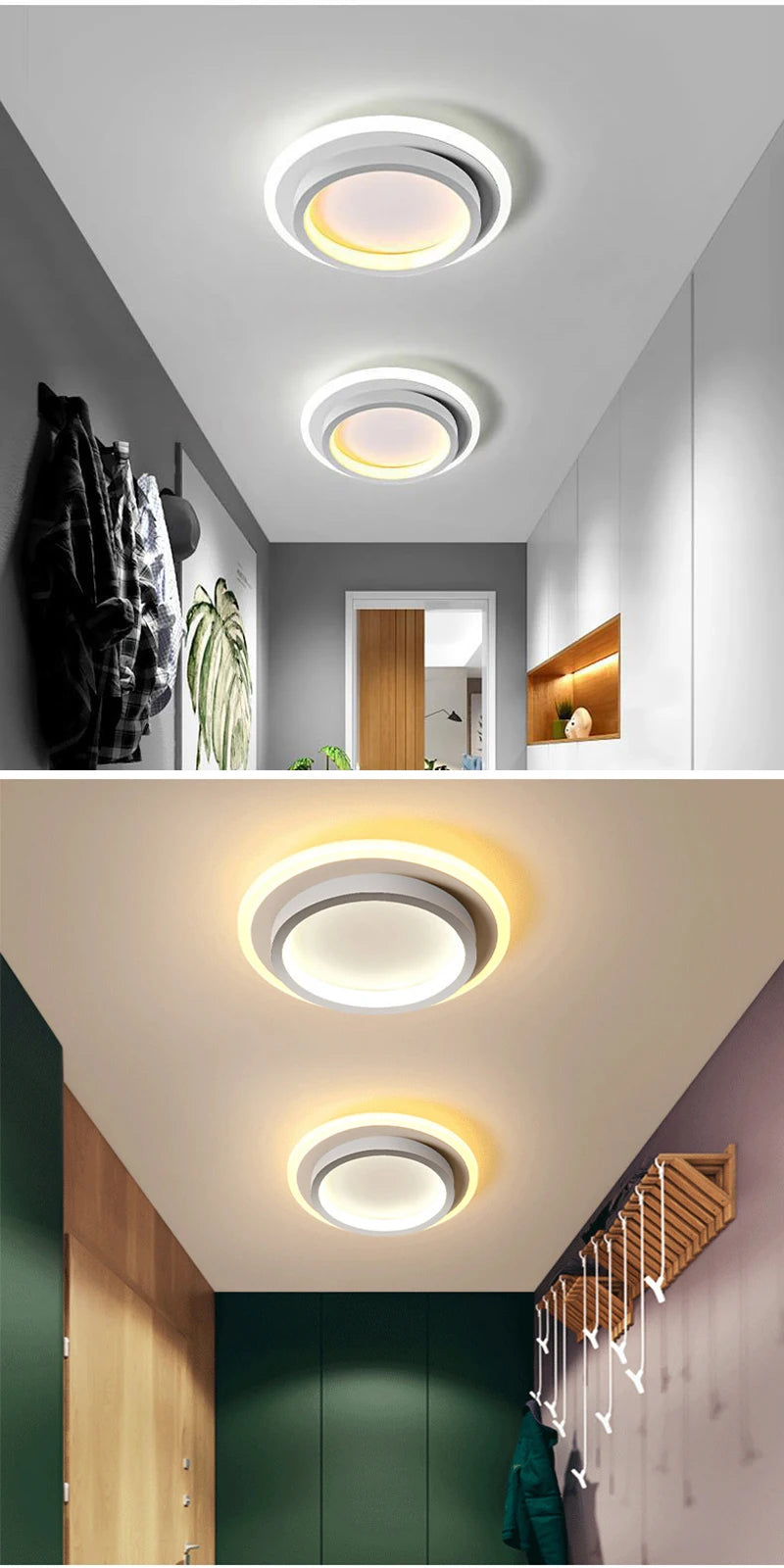 1 PC Modern LED Ceiling Light Tri-Color Dimming AC220V Surface Mount Suitable for Bedroom Hallway Living Room Pendant Light