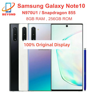 Samsung Galaxy Note10 N970U1 Note 10 N970U 256GB ROM 8GB RAM  Octa Core 6.3" NFC Snapdragon Original 4G LTE Android Cell Phone