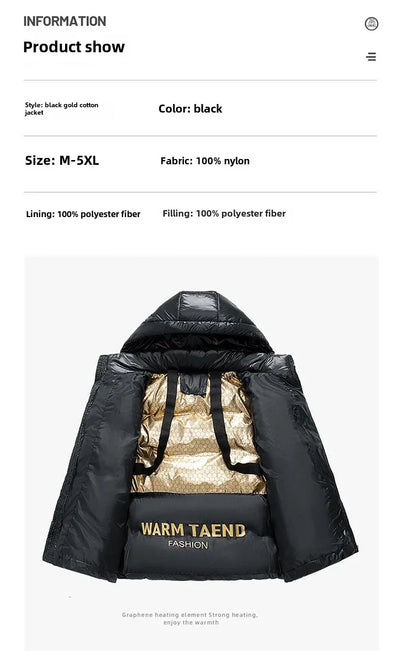 Wintercotton Coat Men Women Hooded Puffer Jacket Hooded Waterproof Warm Casual Style Stone Charcoal Black Padded Jacket