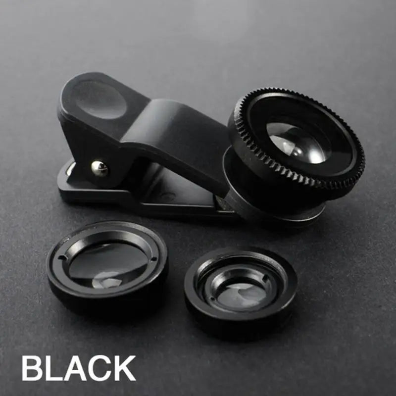 3in1 Fisheye Phone Lens 0.67X Wide Angle Zoom Fish Eye Macro Lenses Camera Kits With Clip Lens On The Phone For Smartphone