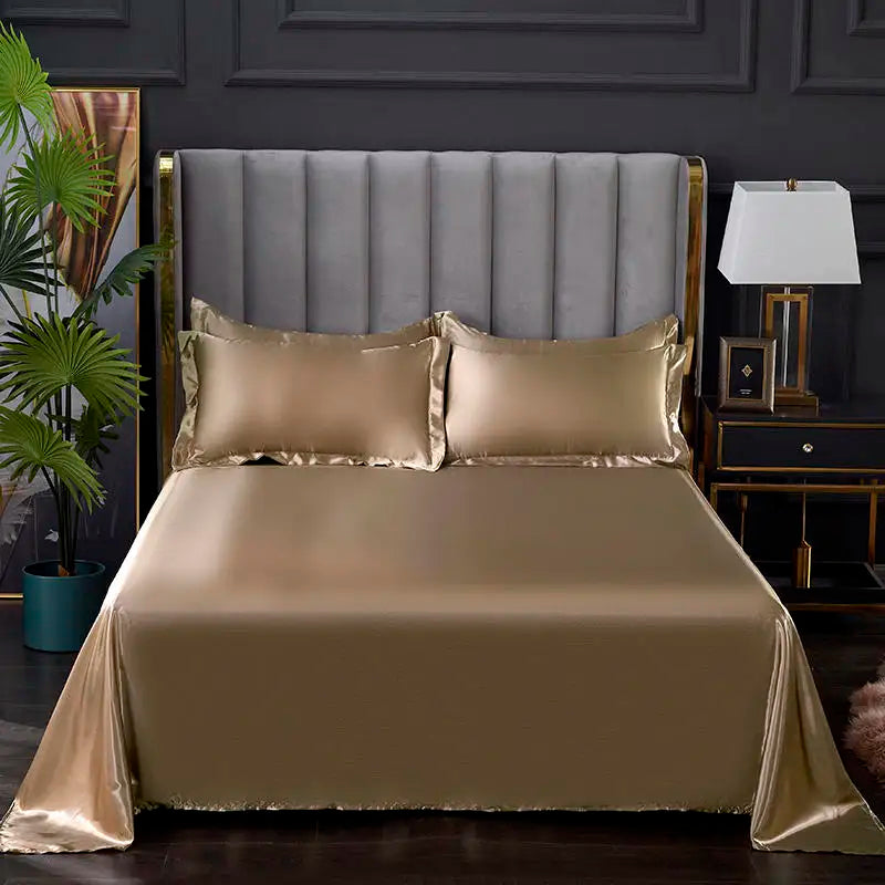 Luxury Satin Bedding Set Duvet Cover with Pillowcase European Style King Queen Size Comfortable Bed Set Bed Covers Linen Sheet