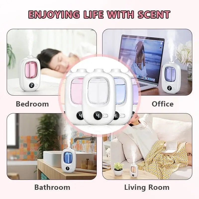 Automatic aromatherapy device toilet home air freshener aromatherapy machine essential oil diffuser rechargeable humidifier