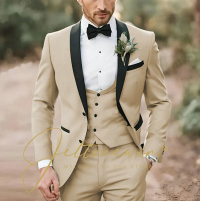 Elegant Light Green Formal Wedding Men Suit Groom Tuxedo Prom Slim Fit Blazer Hombre High Quality Custom 3 Piece Costume Homme