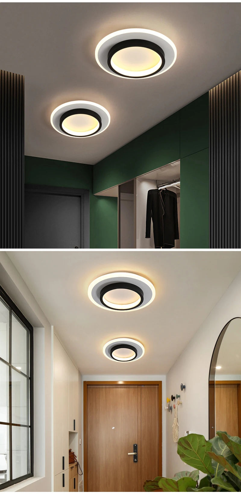 1 PC Modern LED Ceiling Light Tri-Color Dimming AC220V Surface Mount Suitable for Bedroom Hallway Living Room Pendant Light