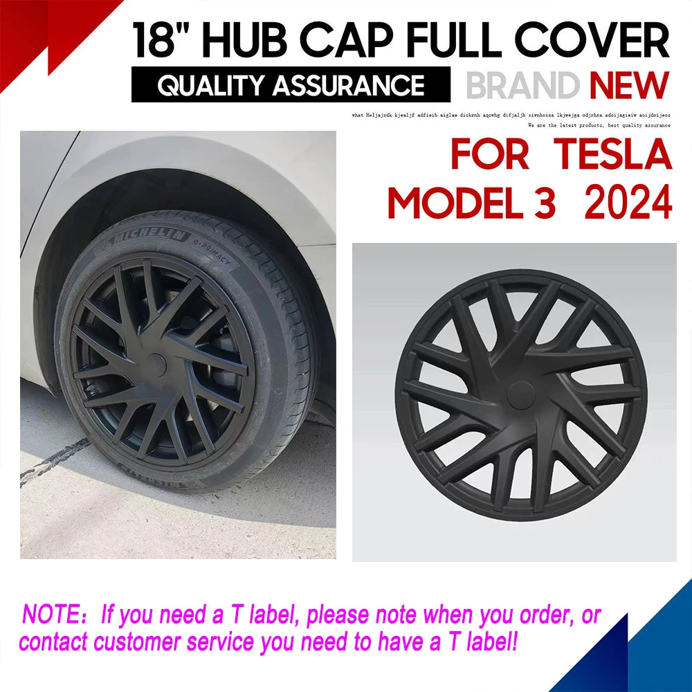 18 Inch Performance Wheel Cap 4PCS HubCap New Model 3 Highland 2024 For Tesla Replacement Automobile Full Rim Cover Accessories