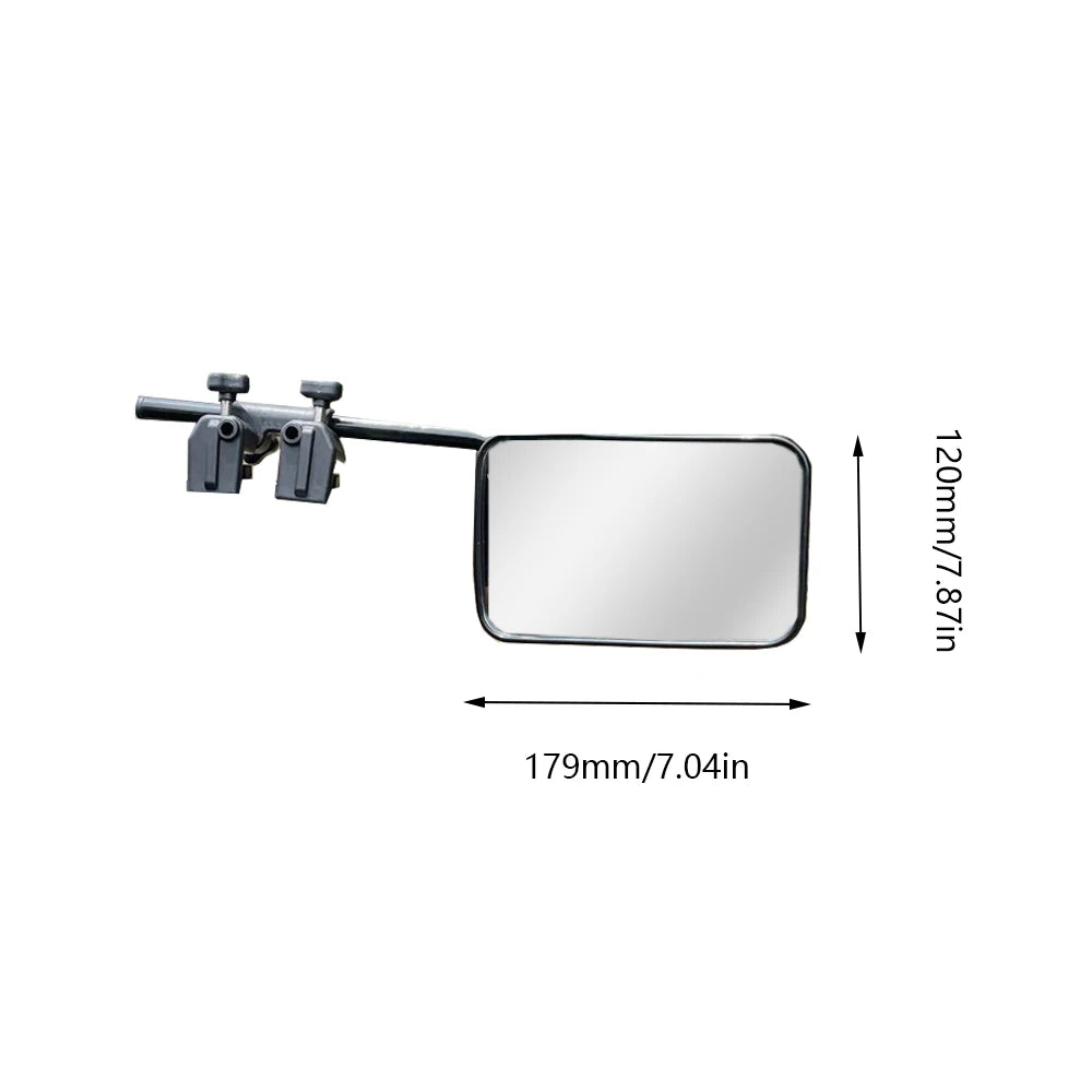 1 Pair Rotatable Car Towing Mirror PP Glass Adjustable Towing Mirrors Universal Fit Clip-on Rectangle Shape Side Mirror