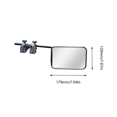 1 Pair Rotatable Car Towing Mirror PP Glass Adjustable Towing Mirrors Universal Fit Clip-on Rectangle Shape Side Mirror