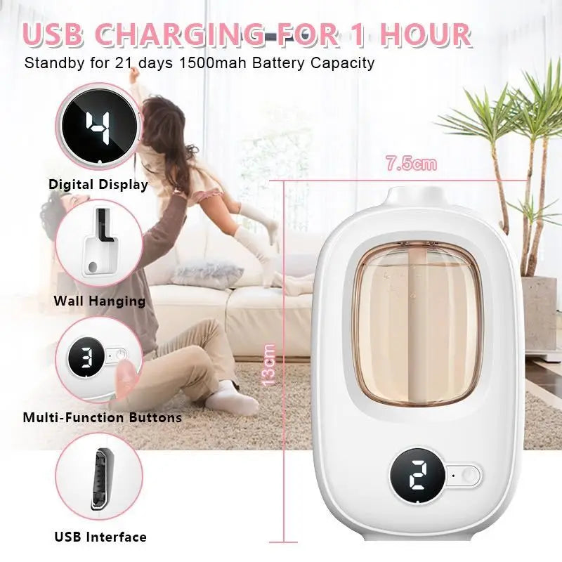 Automatic aromatherapy device toilet home air freshener aromatherapy machine essential oil diffuser rechargeable humidifier