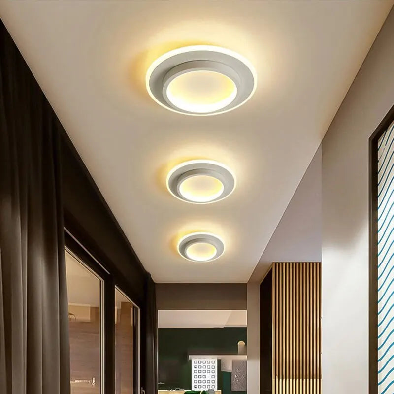 1 PC Modern LED Ceiling Light Tri-Color Dimming AC220V Surface Mount Suitable for Bedroom Hallway Living Room Pendant Light