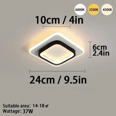 1 PC Modern LED Ceiling Light Tri-Color Dimming AC220V Surface Mount Suitable for Bedroom Hallway Living Room Pendant Light