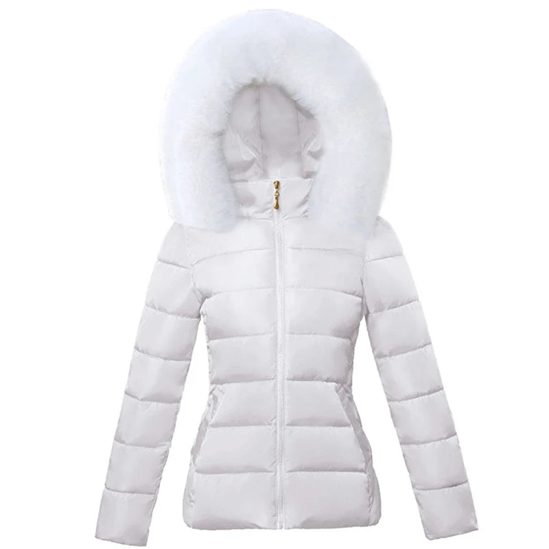 Autumn Coat Female Jacket New 2024 Hooded Parka Warm Big Fur Winter Jacket Women Wadded Ladies Plus size 5XL Women's down jacket