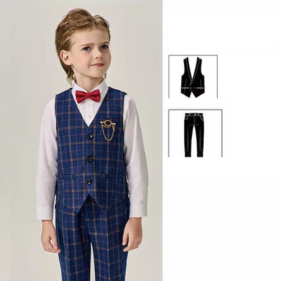 Prince Kids Green Jakcet Vest Pants Bowtie Piano Party Dress Boys Wedding Ceremony Photograph Suit Children Performance Costume