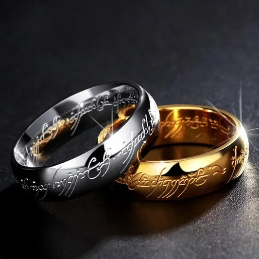 2024 Trendy Stainless Steel Laser Engraving Exquisite Couples Wedding Rings for Men and Women Fashion Movie Jewelry Gifts