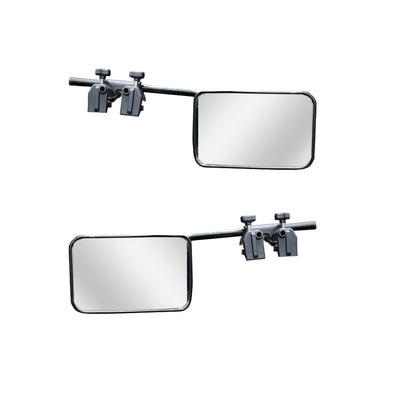 1 Pair Rotatable Car Towing Mirror PP Glass Adjustable Towing Mirrors Universal Fit Clip-on Rectangle Shape Side Mirror