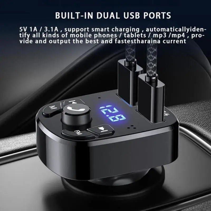 FM Transmitter Bluetooth Wireless Car kit Handfree Dual USB Car Charger 2.1A MP3 Music TF Card U disk AUX Player