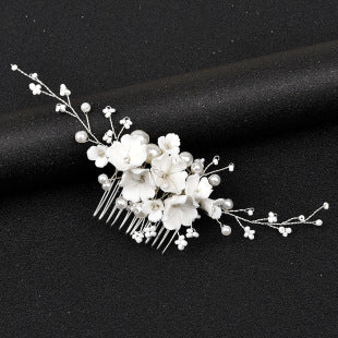 Golden Leaf Flower Hair Band Wedding Dress Accessories - HJG