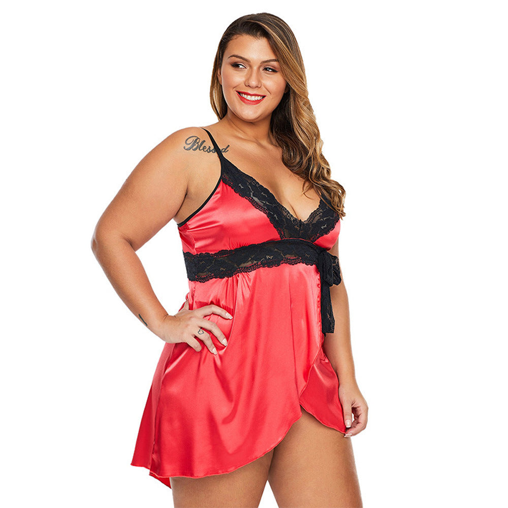 Plus Size Sexy Lingerie Homewear Women's Lace Lace Pajamas For Fat Girls