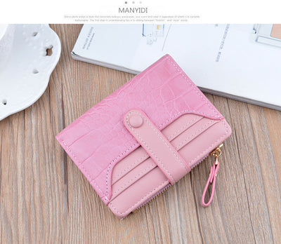 Fashion Zipper Hasp Leather Wallet Card Holder