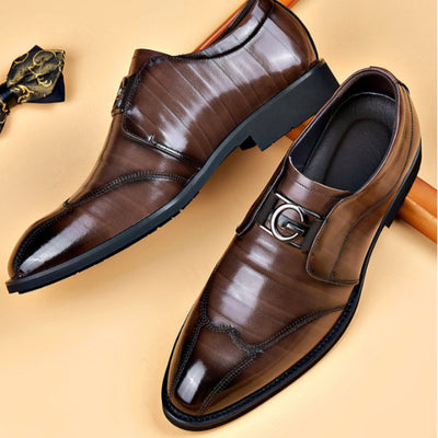 Mens Fashionable And Versatile Casual Business Leather Shoes - HJG