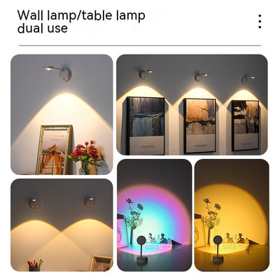 Indoor Wiring Free Wall Lamp Spotlight Rechargeable Led