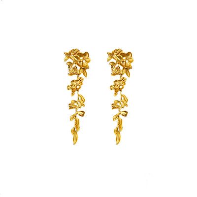 Women's Retro Three-dimensional Flower Tassel Earrings