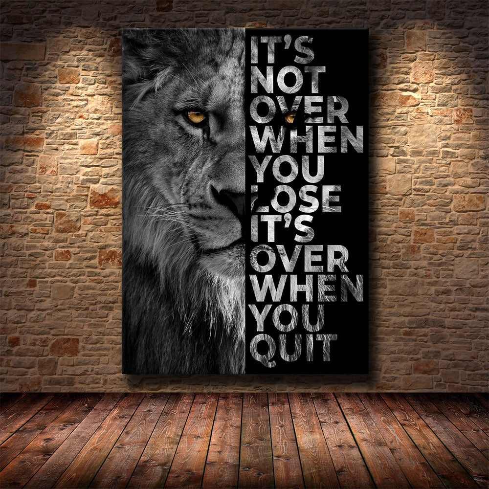 Motivational Quotes Posters And Art Wild Lion Canvas Painting - HJG