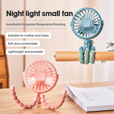 Multi Functional Children's Stroller Mini Fan Portable USB Charging Small Fan Octopus