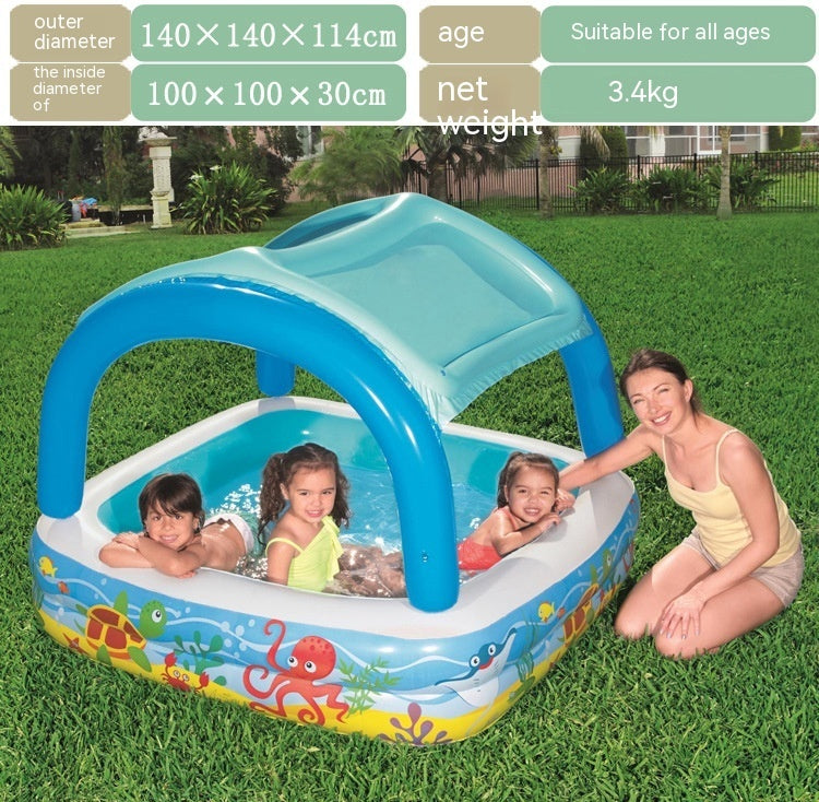 Sunshade Family Paddling Pool Inflatable Swimming Pool Children