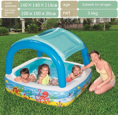 Sunshade Family Paddling Pool Inflatable Swimming Pool Children