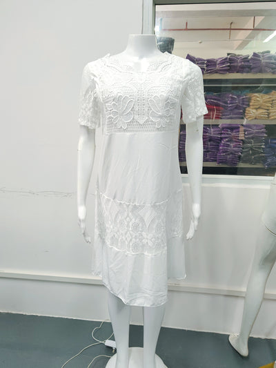 Fashion Short Sleeve Lace Dress