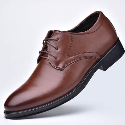 Black Shoes With Pointed Toe For Men - HJG