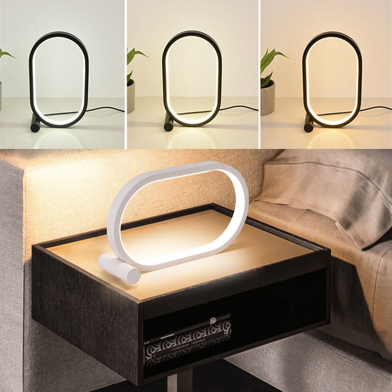 Usb Plug-In Lamp Oval Acrylic Lamp Touch Control Dimmable Modern Simple Creative Night Lamp Bedside Reading Lamp Desk Table Led